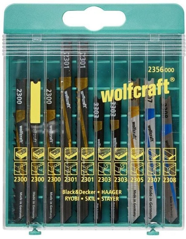 Wolfcraft - Stichsägeblatt-Set 2356000 U-Schaft 10 Stück Sägeblätter & Sägehilfen