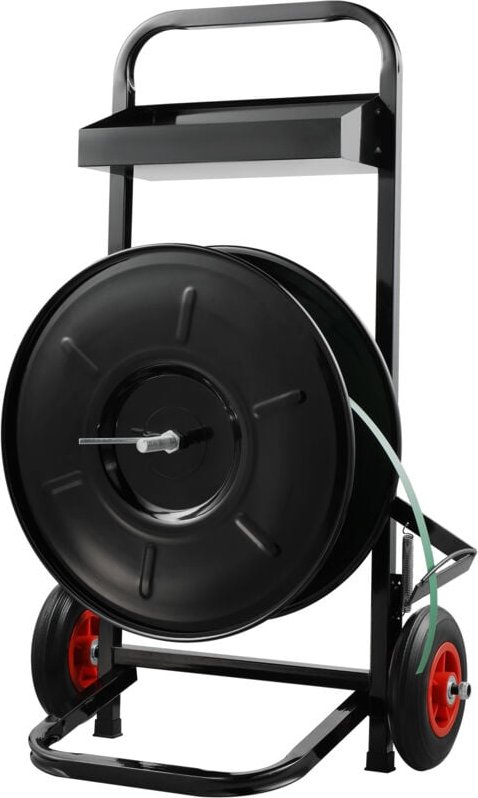 Umreifungswagen, für PET-/PP-/Faser-Umreifungsrollen mit 8-Zoll-Kerngröße, robuster Umreifungsspender, ausgestattet mit ...