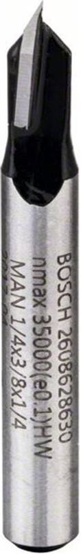 V-Nutfräser 1/4" ø 6,3 mm l 9,2 mm g 45 mm 90° - 2608628630 - Bosch