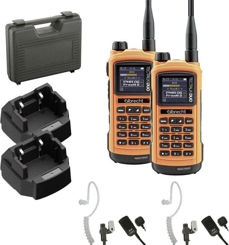 Albrecht - Tectalk Duo PMR446 + Freenet 29149.S1 Freenet-Funkgerät 2er Set