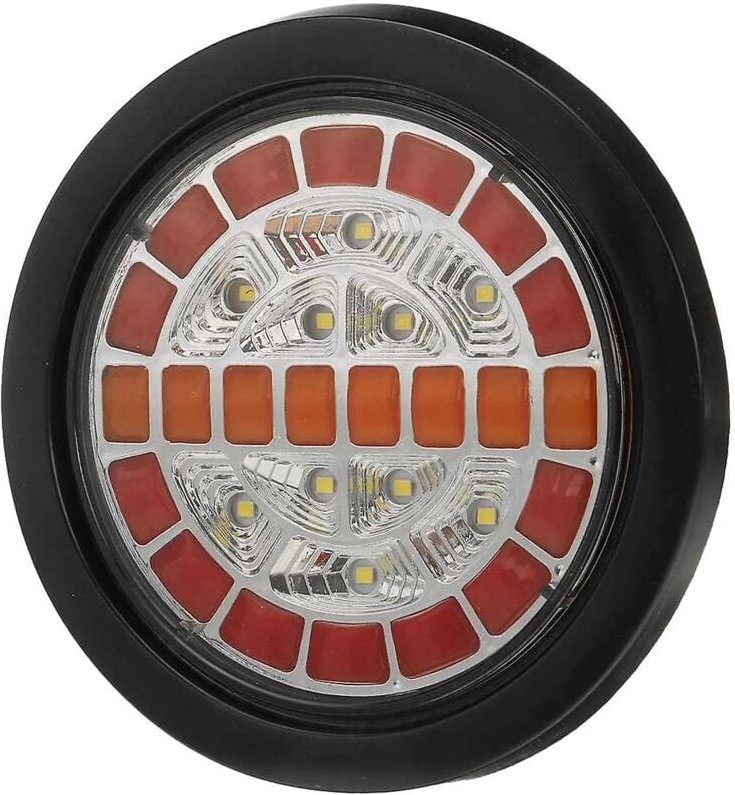 Runde LKW-Anhänger-Rücklichter, 32 LEDs, sequentielle Blinker, Bremse, Rückfahrleuchte, Blitzlicht, Boot
