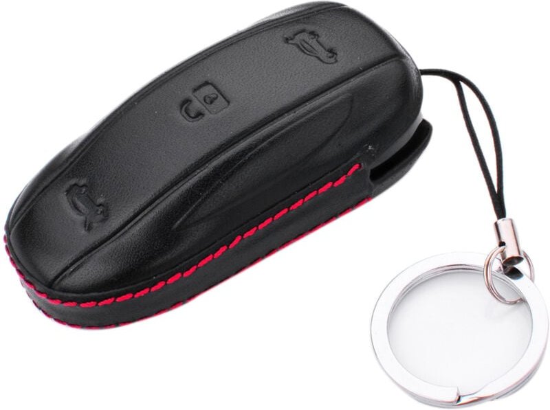 Leder Auto Intelligent Fernbedienung SchlüSsel AnhäNger Koffer Halter Abdeckung Schutz für Model X / S.