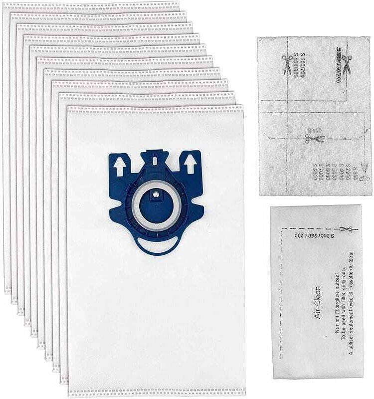 Ulisem 10 Ersatzbeutel mit 2 Filtern, Betterlife für Miele HyClean 3D Efficiency GN Classic C1 Complete C2 C3 S2000 S500...