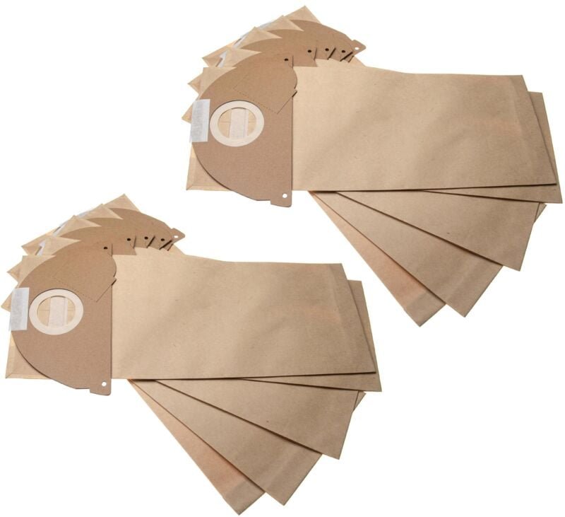10x Staubsaugerbeutel Ersatz für Kärcher 6.904-167.0, 69041670 für Staubsauger - Papier, 42,4cm x 16,9cm, sandfarben - V...