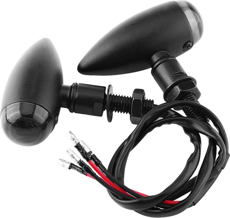 2 Stück Blinker aus Aluminiumlegierung, Motorrad, rauchgelbe Linse, Blinker, schwarz, für Honda, Yamaha, Suzuki.