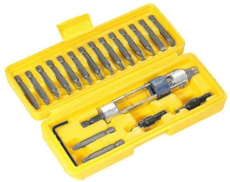 Set mit 20 Schraubendreherbits aus Chrom-Vanadium-Stahl inklusive Inbusschlüssel