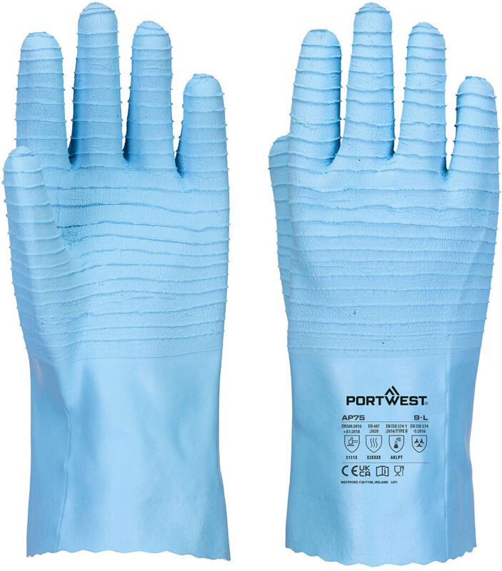 Latex-Handschuh FD Chem B Blau S - Größe 7