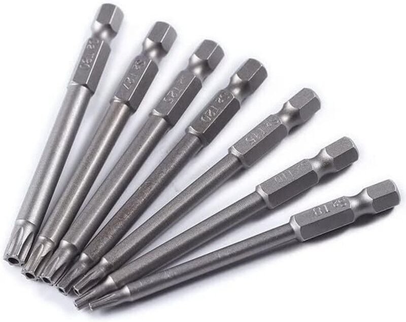 ZVD - Langes Torx-Bit-Set T8-T30 aus Stahl mit Sternkopf 75 mm