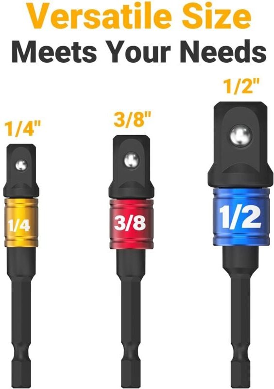 Schlagschrauber-Steckschlüssel-Adapter – Schlagschrauber-Steckschlüssel-Adapter, langer Schraubendreher-Bithalter, Ratsc...