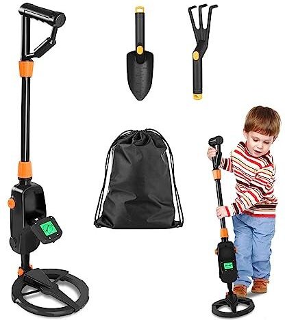 Metalldetektor Kinder Metalldetektoren Set bis 13cm Tief inkl. Schaufel & Fünfzahnegge & Tragetasche Metalldetektor Meta...