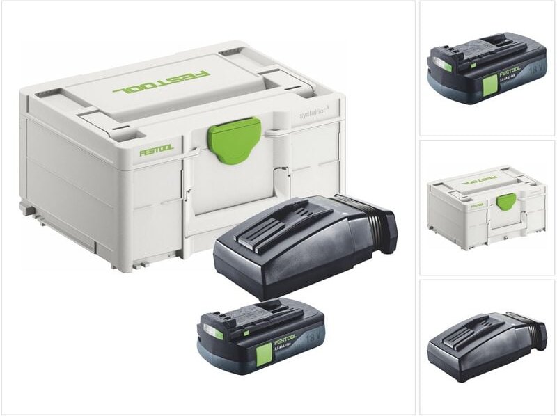 Energie Set 1x bp 18 Li 3,0 c Akku 18 v 3,0 Ah / 3000 mAh Li-Ion ( 577658 ) + tcl 6 Ladegerät ( 201135 ) + Systainer - F...