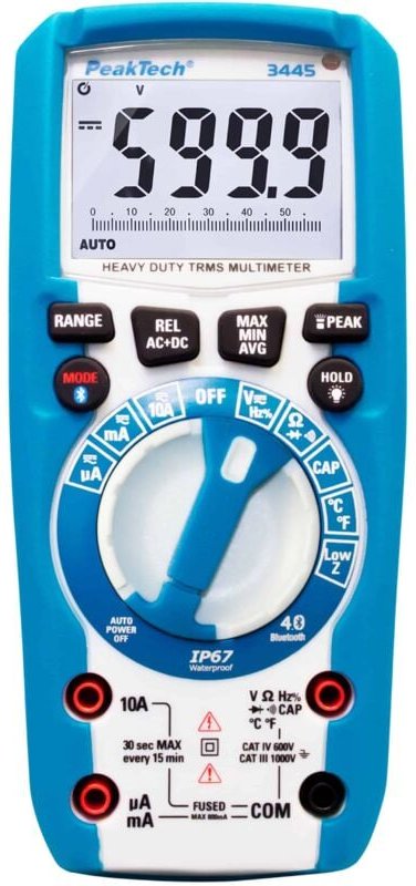 Multimeter, p 3445, True rms, Bluetooth - Peaktech