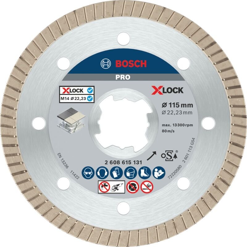 Bosch - pro Ceramic X-Lock Diamanttrennscheibe, 115 x 22,23 mm, 22,23 mm
