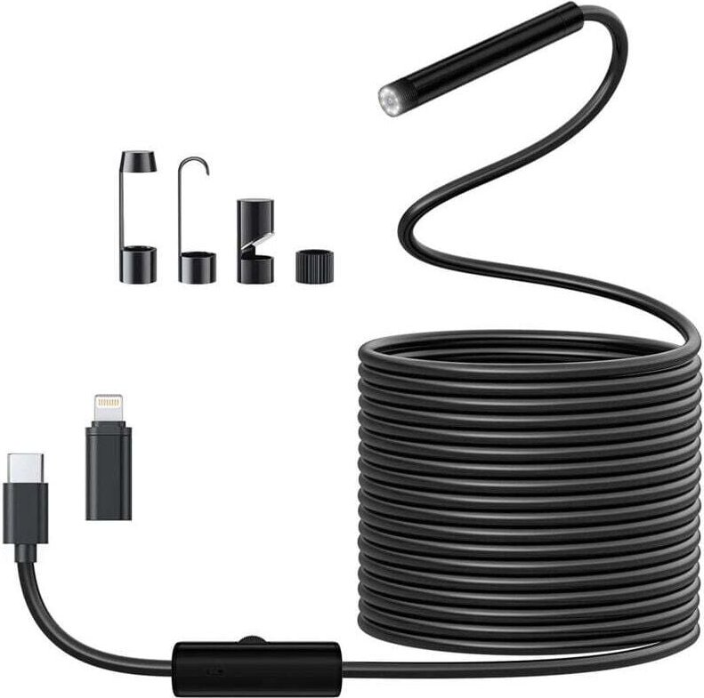 1920 HD Snake Inspection Endoskopkamera mit 8 LEDs, keine WLAN-Rohrinspektionskamera für Android und iOS (5M)