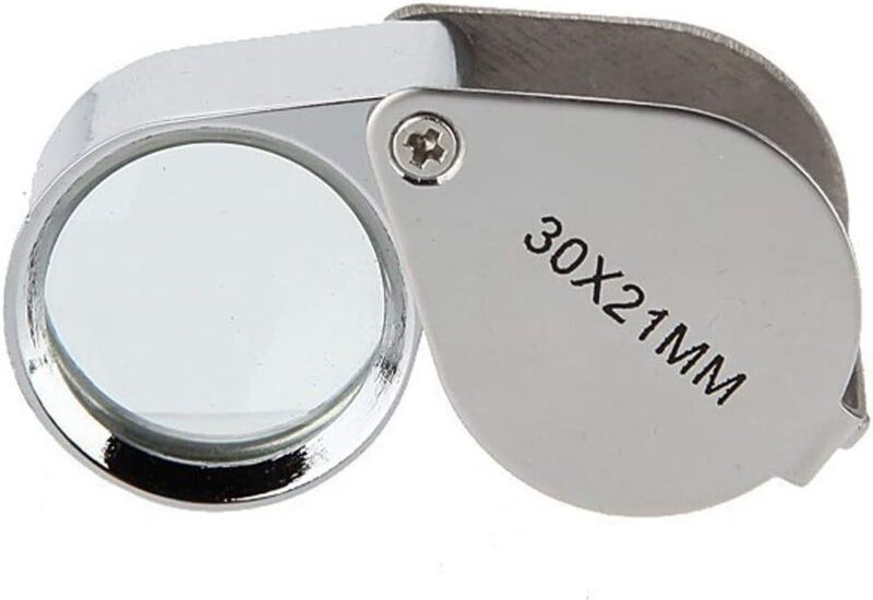30x21mm Vergrößerungsglas, Faltbare Glaslupe