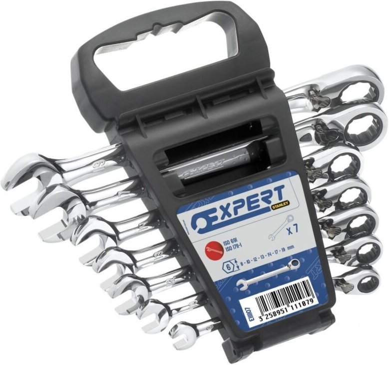 Expert 7 METRIC RATCHETING STD COMB WRENCH ON RACK