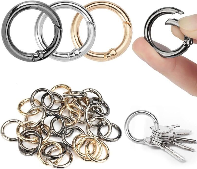30 runde Karabinerhaken, 28 mm Federringschnalle, runder Karabinerhaken, Ringkarabinerhaken, runder Karabinerhaken aus Z...