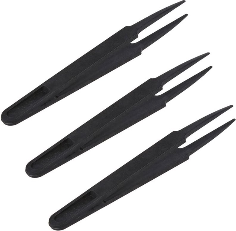 3X Schwarz Kunststoff Anti Pinzette Reparatur Werkzeug