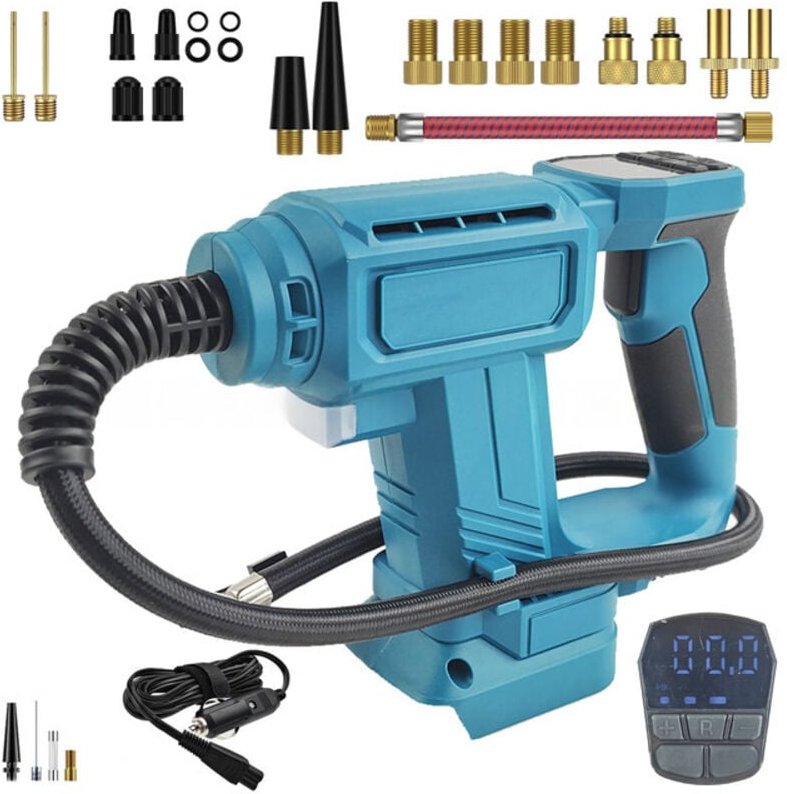 Akku-Kompressor, kompatibel mit Makita 18V-Akkus, kabelloser Luftkompressor, 12V-Kfz-Adapter, 0–120 psi, tragbare Luftpu...