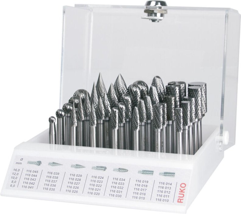 Ruko Hartmetall Frässtift-Satz in Verkaufsdisplay