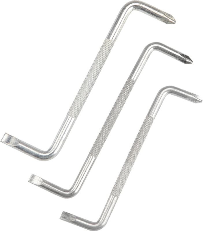 Abgewinkelter Schraubendreher-Satz - Schlitz/Kreuz - 3-teilig - Lntyq