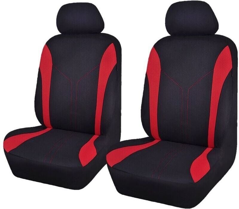 ZVD - Universal Fashion Mesh Autositzbezüge (2 Vorderseiten, Schwarz Rot)
