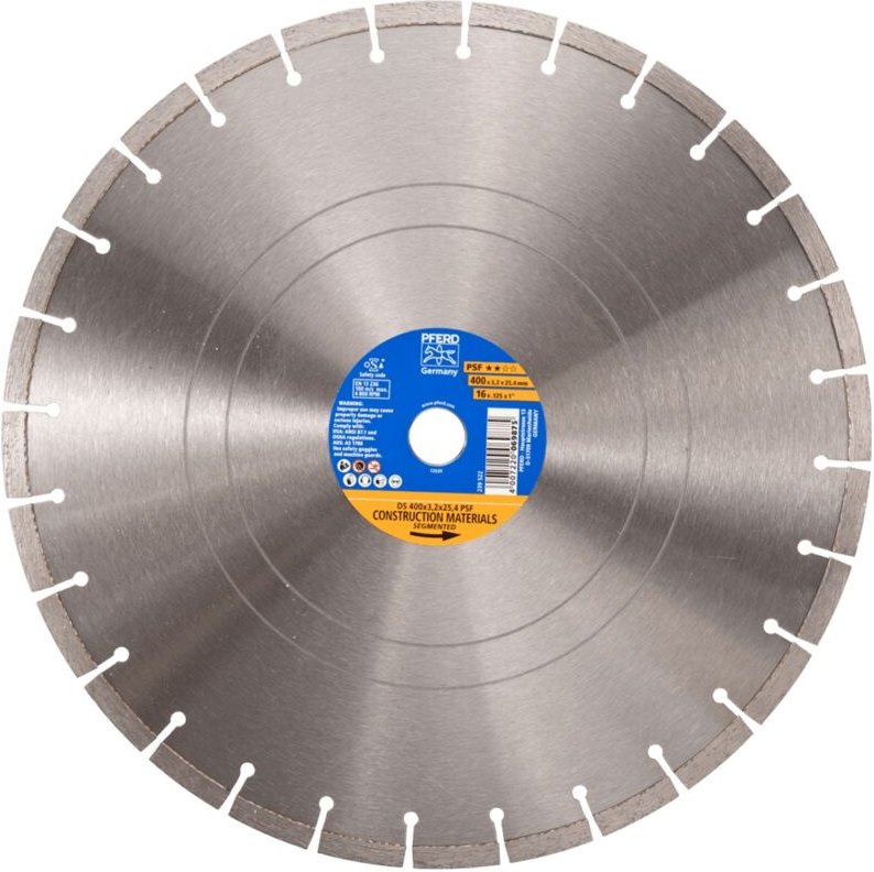 PFERD Diamant-Trennscheibe DS 400x3,2x25,4 mm PSF für schnelles Trennen von Stein und Beton