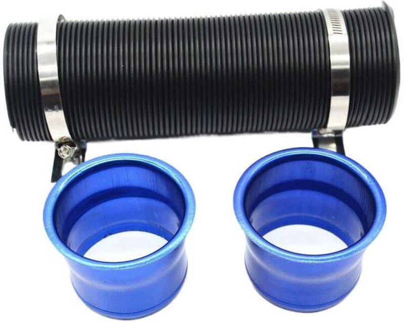 Ansaugrohr-Ansaugkanal, 3 Zoll/76 mm Universal-Aluminium-Kaltansaugrohr für Kraftfahrzeuge - Blau