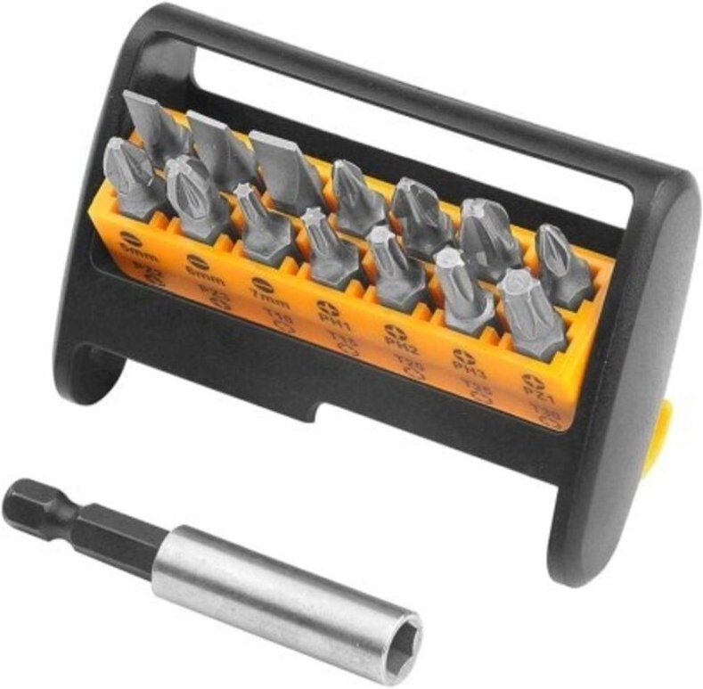 Satz Mit 15 Stuck Gemischten Einsatzen Und Tolsen-Bithaltern