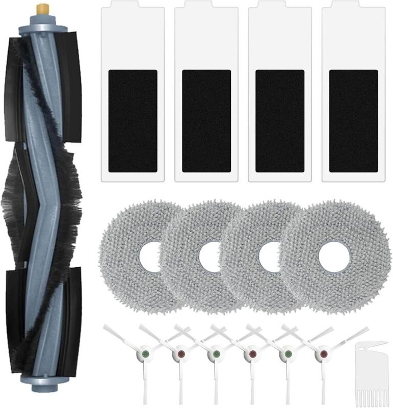 Ersatz Zubehörset für ecovacs deebot T20 Omni / T20e Omni, 1 Hauptbürste, 4 Filter,6 Seitenbürsten,4 Mopptüchern, 1 Bürs...