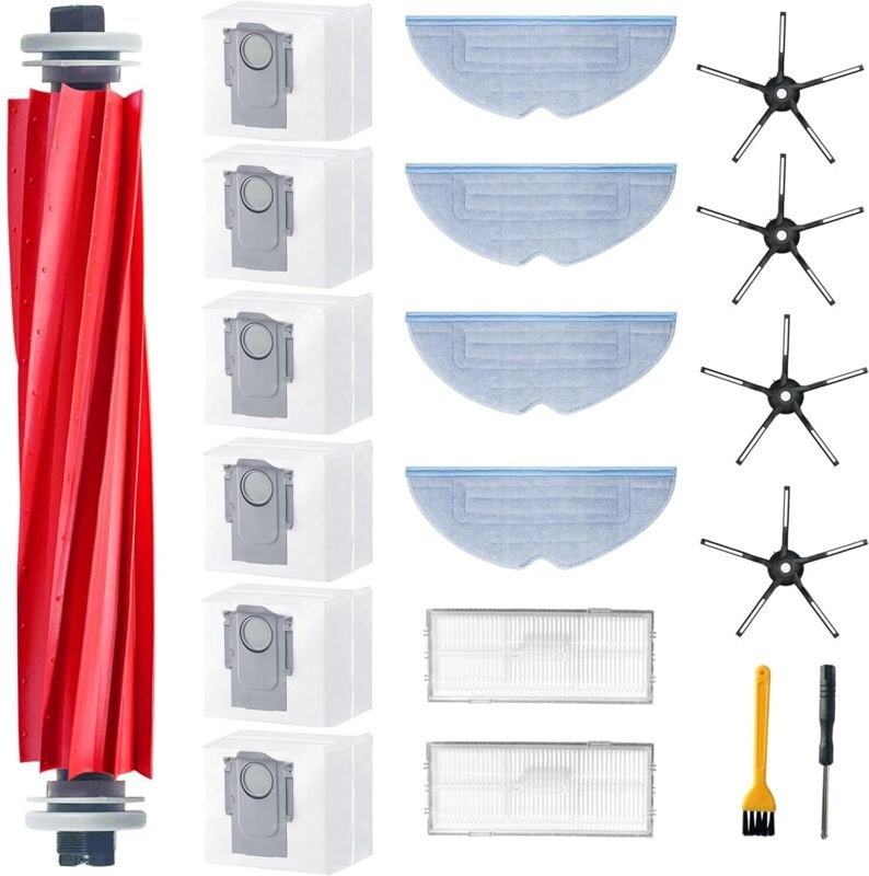 19Pcs Zubehör für Roborock S7 MaxV Ultra/ S7 Pro Ultra/ s7 max ultra Saugroboter Ersatzteile Set Enthält 1Hhauptbürste 6...