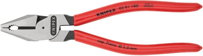Knipex - 02 01 180 Kraft-Kombizange schwarz atramentiert 180 mm