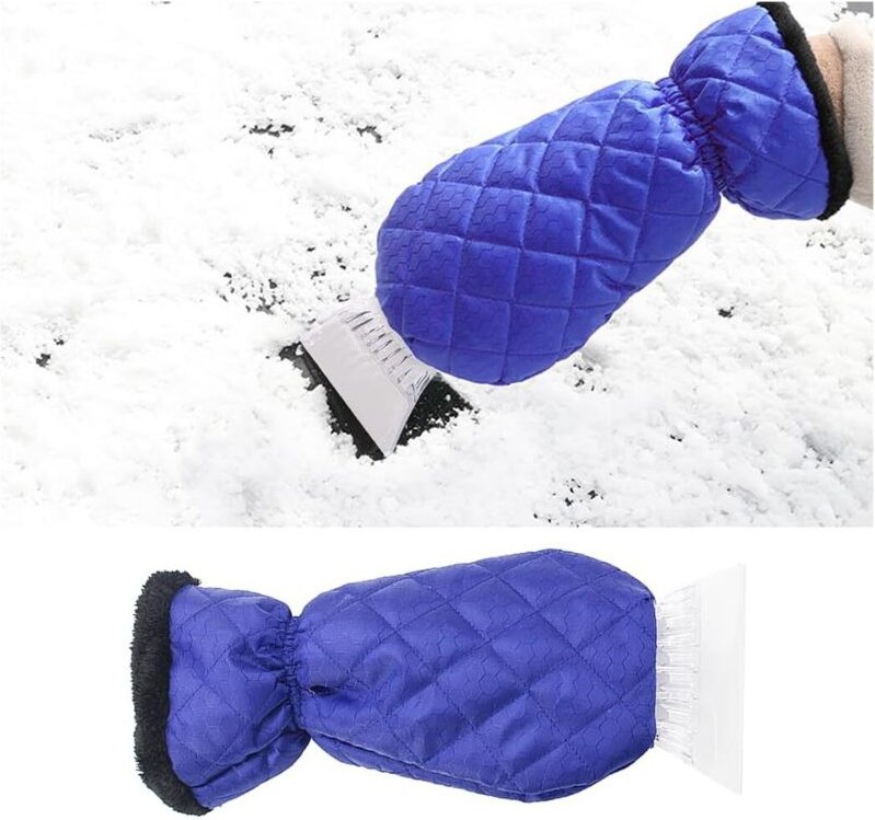 Eiskratzer mit Handschuh, Auto-Eiskratzerhandschuh, Hochleistungs-Frostkratzer zum Enteisen von Windschutzscheiben und A...
