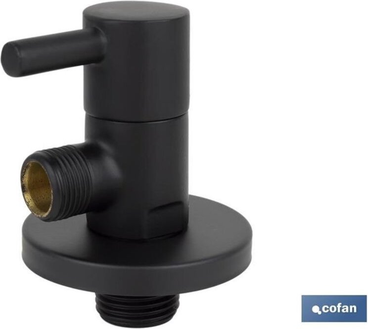 Eckventil 1/2 x 3/8, schwarzes Lux-Modell