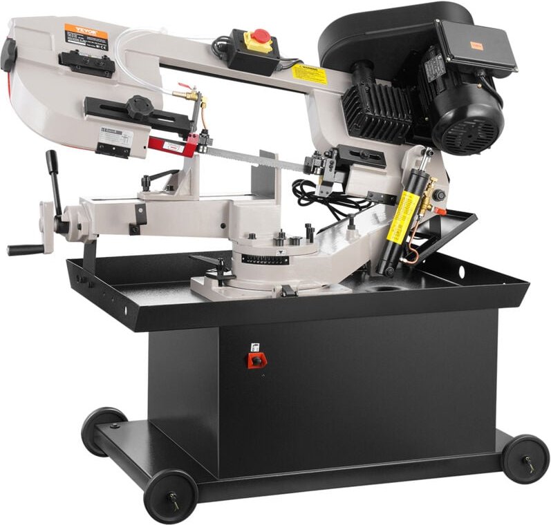 Horizontale Metallbandsäge, 17x21cm rechteckige Schnittkapazität, Metall-Bügelsägen mit 1,1 kW-Motor, 0-45° Winkeleinste...