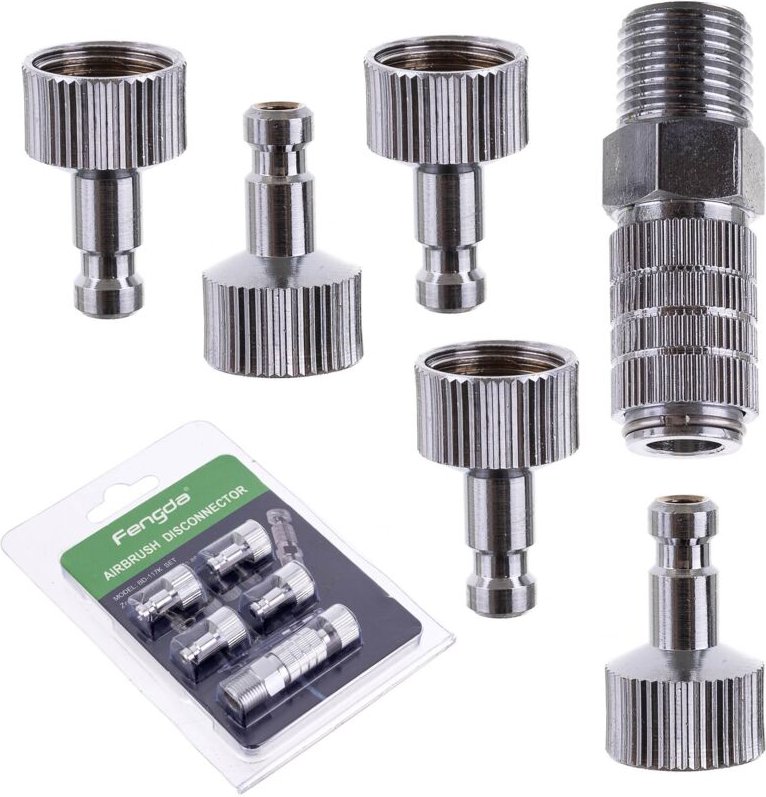 Schnellkupplungen Für Airbrush-Schlauch 6 Stück Gewinde 1/8 Pneumatikkupplungen