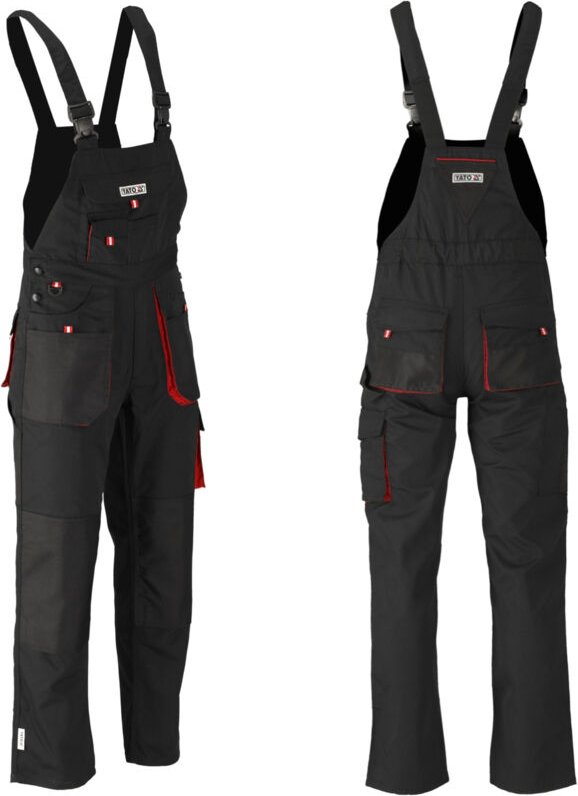 Arbeitshose / Latzhose DUERO schwarz/rot Gr. S