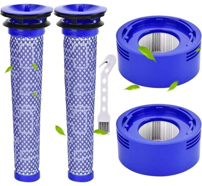 Filter für Dyson V7 V8 Sv10 Sv11 Staubsauger, 2 HEPA-Nachfilter und 2 Vorfilter, Ersatzteile 965661-01 und 967478-01