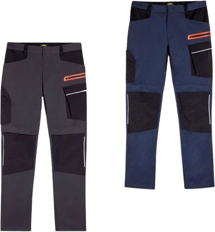 Diadora Pant Hybrid Poly Performance Stretch-Arbeitshose - - Negro/Azul marino oscuro