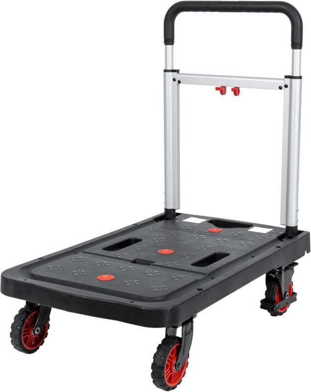 Plattformwagen, Rollwagen, vollständig klappbar, Tragkraft 137 kg, 680 x 410 x 920/80 mm, 2 Lenk- & 2 Bockrollen - Stier