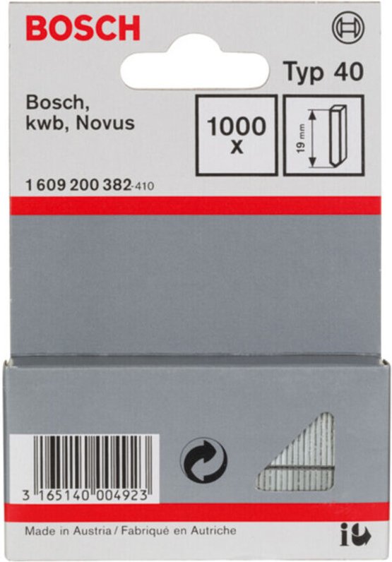 Stift Typ 40, 19 mm, für Druckluftnagler/Drucklufthefter - Bosch