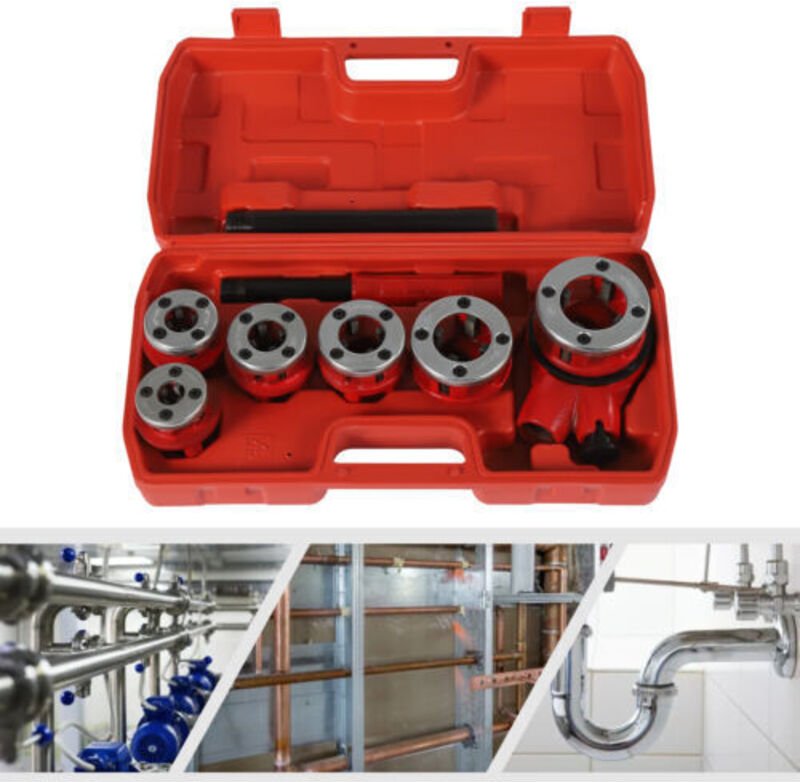 1/4-1-1/4 Zoll, Rohrgewindeschlüssel, Rohrgewindesatz, manueller Rohrgewindeschlüssel Typ 62 mit Sechskant