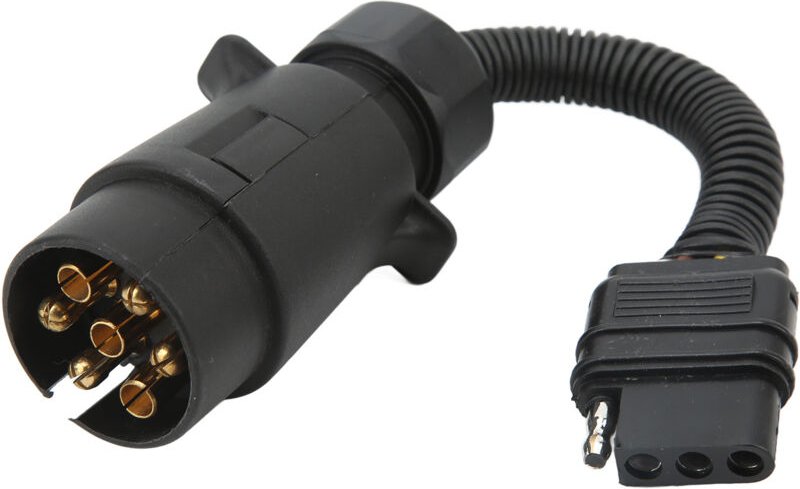 Anhänger-Umrüststecker, Messing-Anhängeradapter-Set, weit verbreitet, 7-polig auf 4-polig für Wohnmobile.