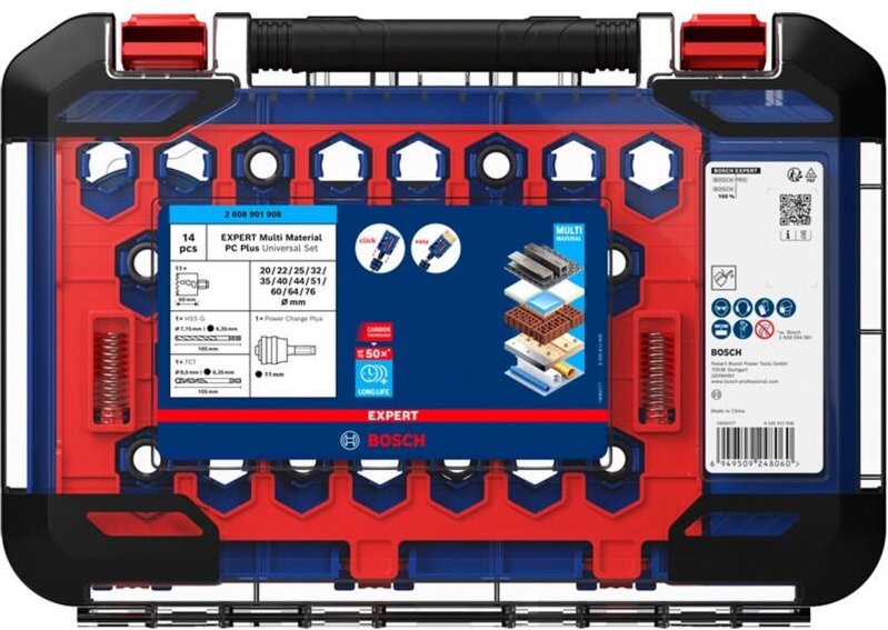 Bosch EXPERT Lochsäge Multi Material Power Change Plus-Set, Ø 20-76 mm, 14-tlg.