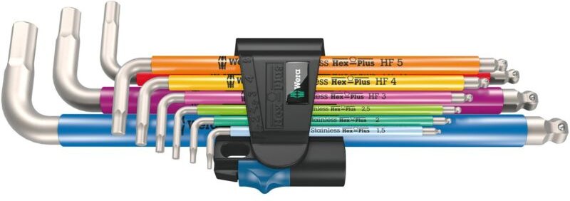 3950/9 Hex-Plus Multicolour hf Stainless 1 Innen-Sechskant Winkelschraubendreher-Set 9teilig - Wera
