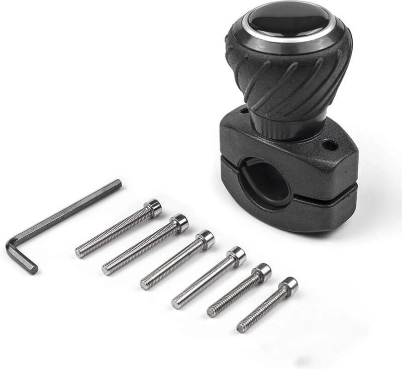 Luxuslenkrad mit ergonomischem Griff und Universalknauf – Universelles Lenkrad für Pkw, Lkw, Traktoren, Rasenmäher, Gabe...