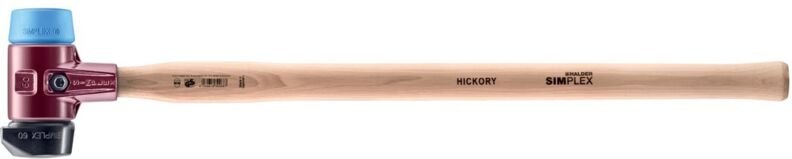 SIMPLEX-Vorschlaghammer, Gummikomposition, mit Standfuß / TPE-soft mit Tempergussgehäuse und Hickorystiel D=60 mm 3012.2...