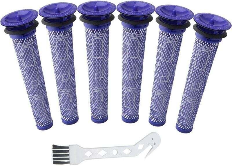 6 Ersatz-Vorfilter + 1 Bürste für DC58, DC59, V6, V7, V8
