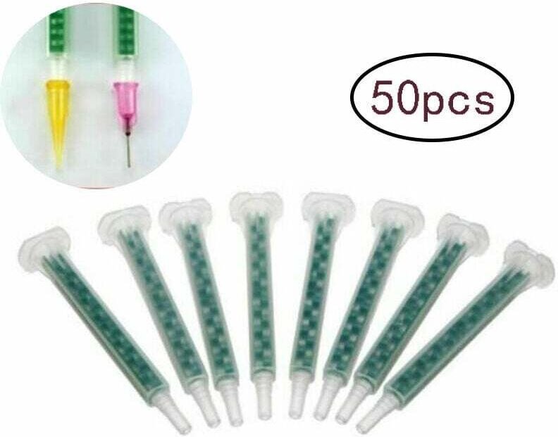 Aiperq - Tigrezy Zweikomponentenkleber Zubehör: 50 Stück Ersatz-Mischdüsen für 2-Komponentenkleber (Epoxidkleber)