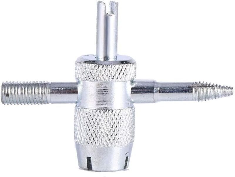 CCYKXA Ventilkernentferner, Reifenventilwerkzeuge, Reifenventil-Reparaturwerkzeug, Ventilkernentferner, 4-Wege-Ventilwer...